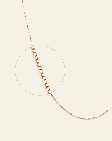 Solid gold 10k box chain in fine jewelry design 