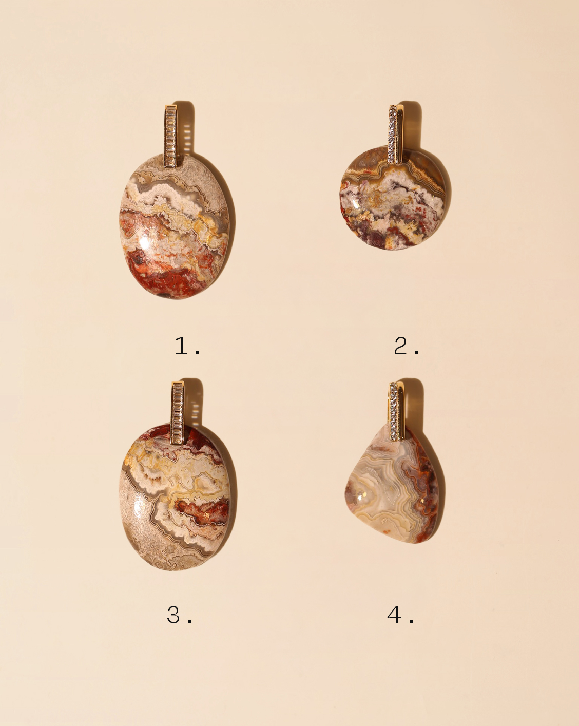 Luxe Stone Pendant - Lace Agate/Group 2