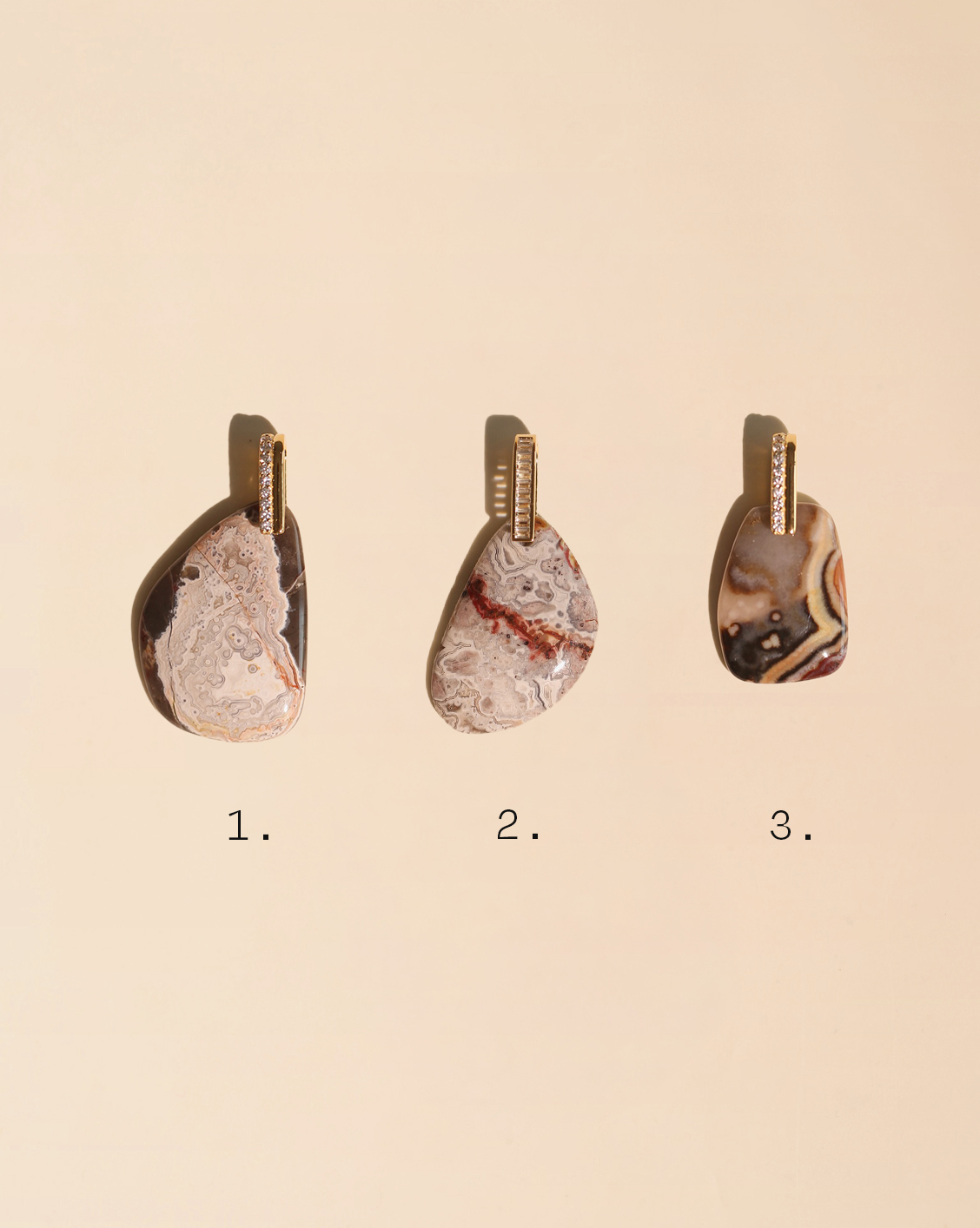 Luxe Stone Pendant - Lace Agate/Group 3