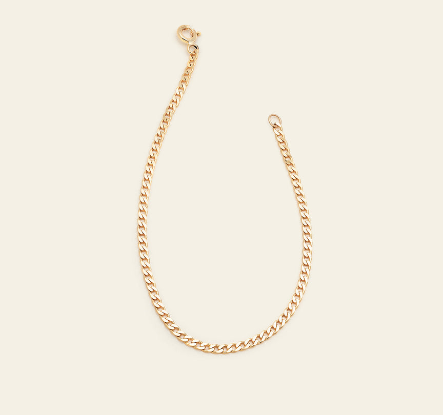 Medium Curb Chain Anklet - 10k Solid Gold