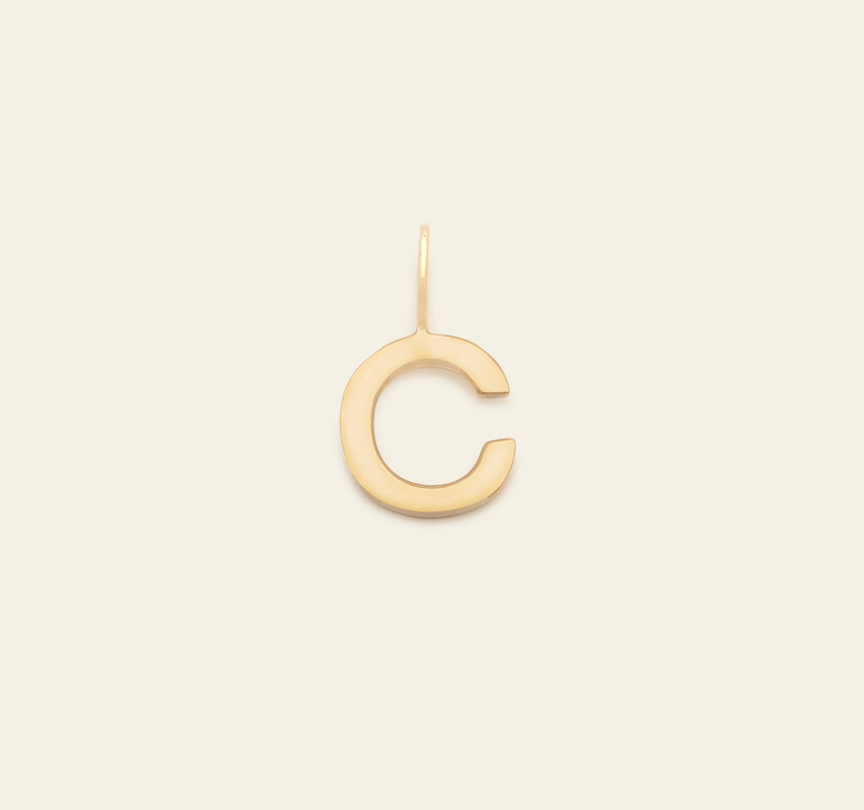 Initial Charm - 14k Solid Gold