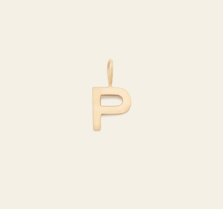 Initial Charm - 14k Solid Gold