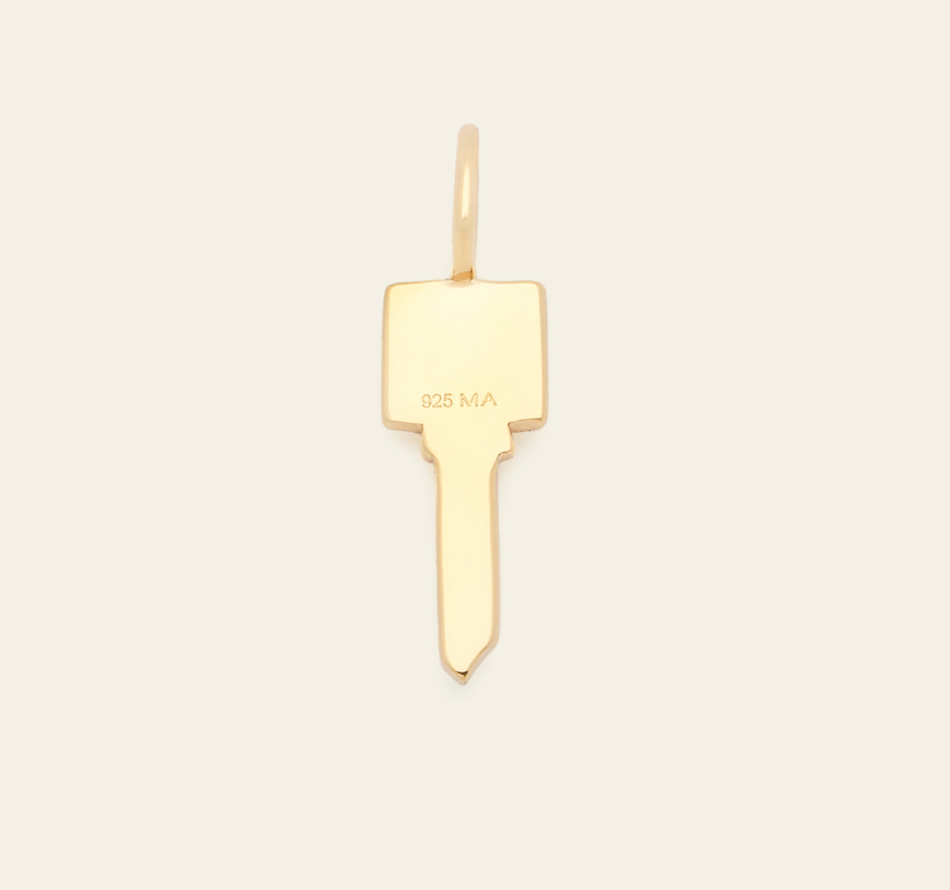 Modern Key Pendant - Gold Vermeil