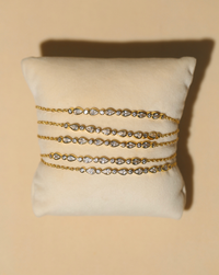 Multi Teardrop Tennis Slip Bracelet - Gold Vermeil