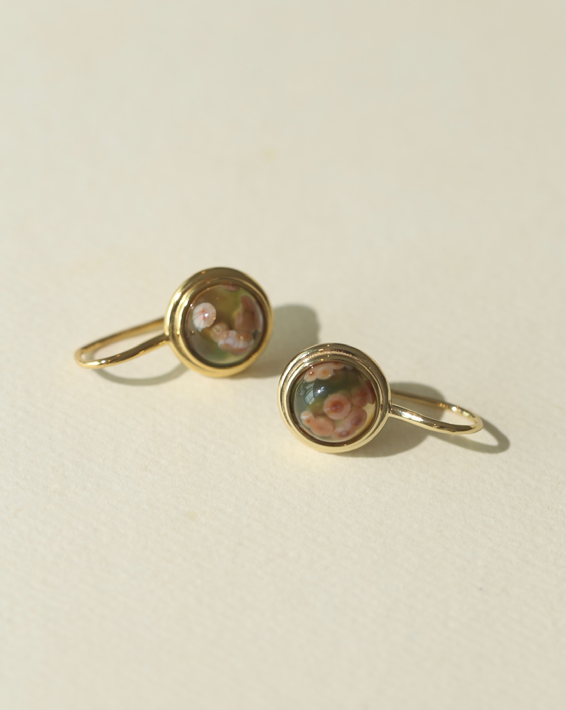 OOAK Bezel Drop Earring - Ocean Jasper #43