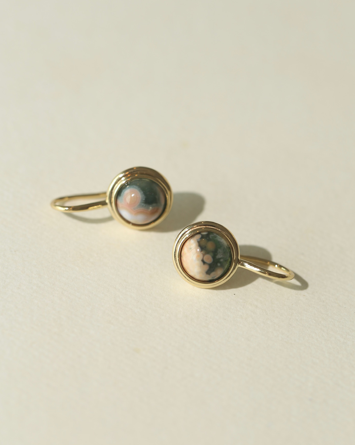 OOAK Bezel Drop Earring - Ocean Jasper #44