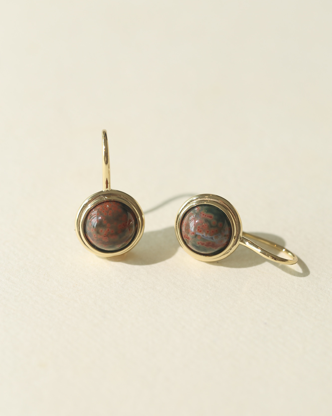 OOAK Bezel Drop Earring - Ocean Jasper #47