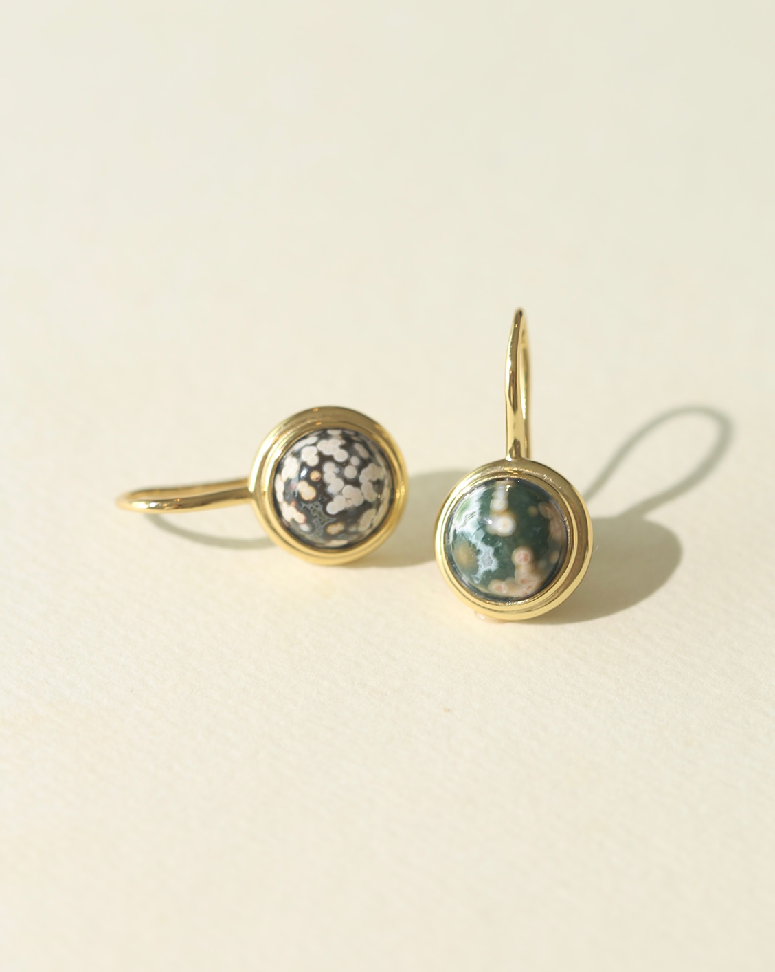 OOAK Bezel Drop Earring - Ocean Jasper #48