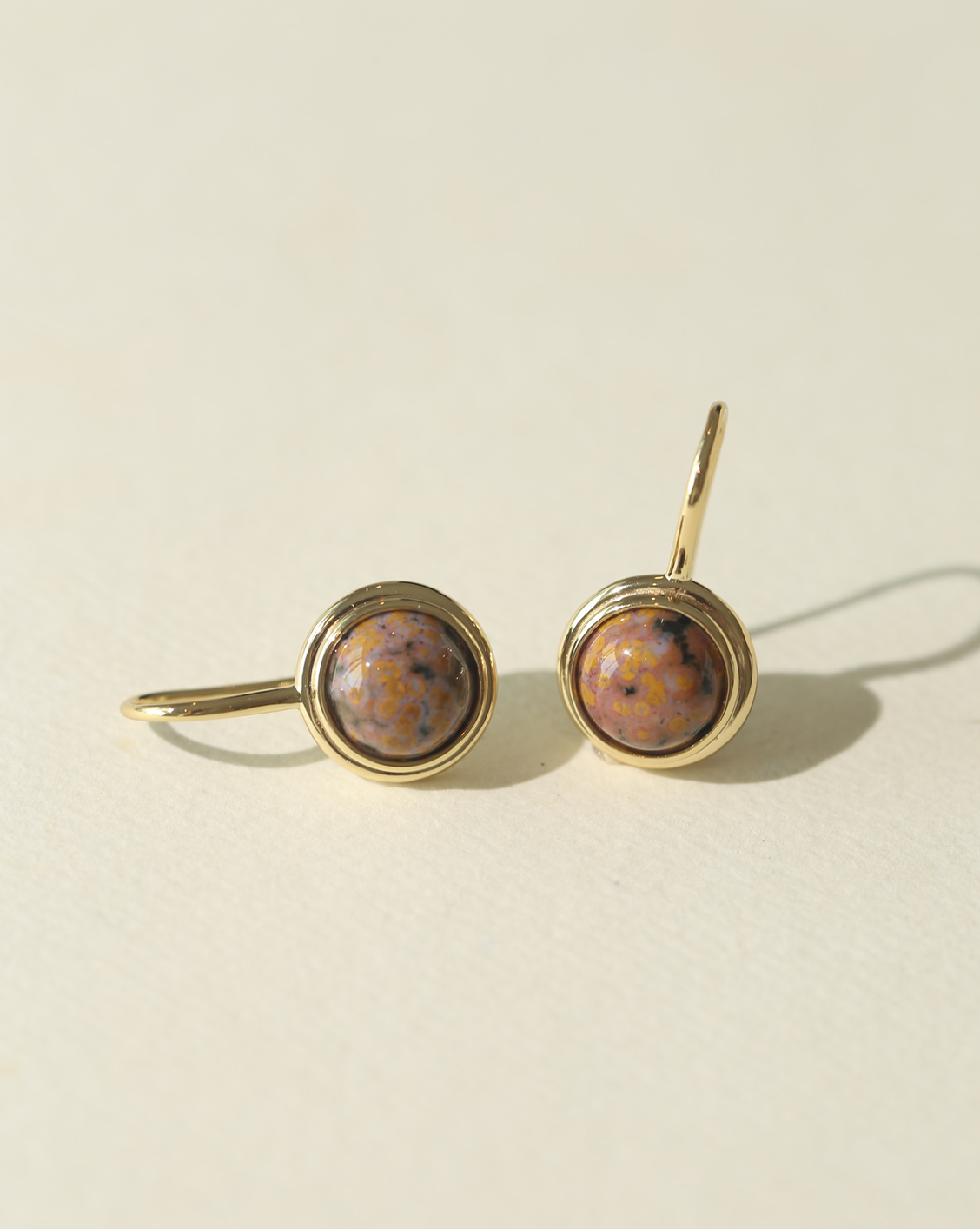 OOAK Bezel Drop Earring - Ocean Jasper #49