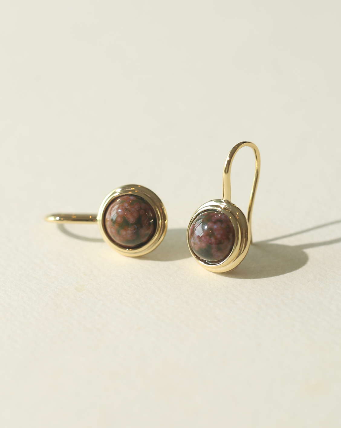 OOAK Bezel Drop Earring - Ocean Jasper #51