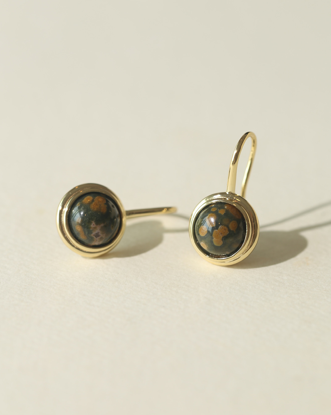OOAK Bezel Drop Earring - Ocean Jasper #52