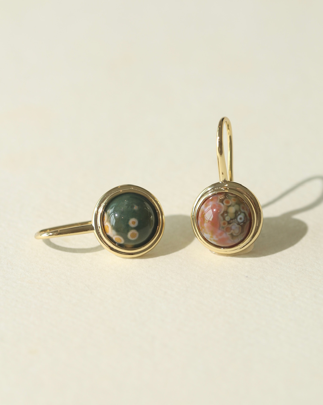 OOAK Bezel Drop Earring - Ocean Jasper #53