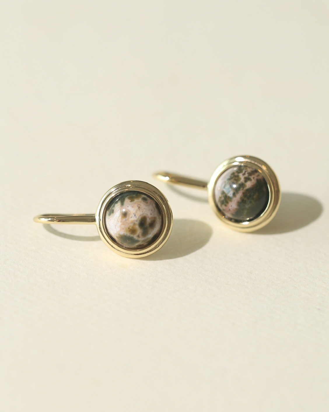 OOAK Bezel Drop Earring - Ocean Jasper #54