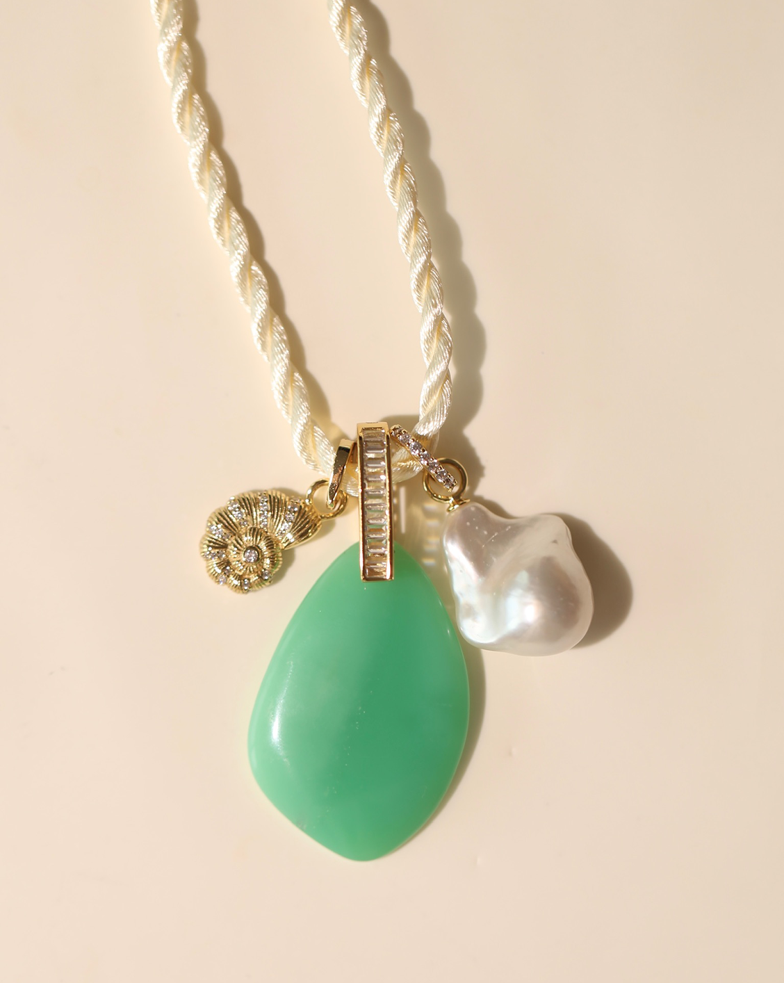 OOAK Necklace - Free Form Chrysoprase #1