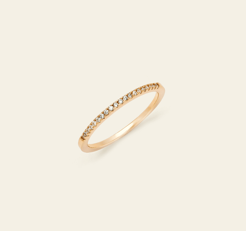 Pave Dainty Band - Gold Vermeil