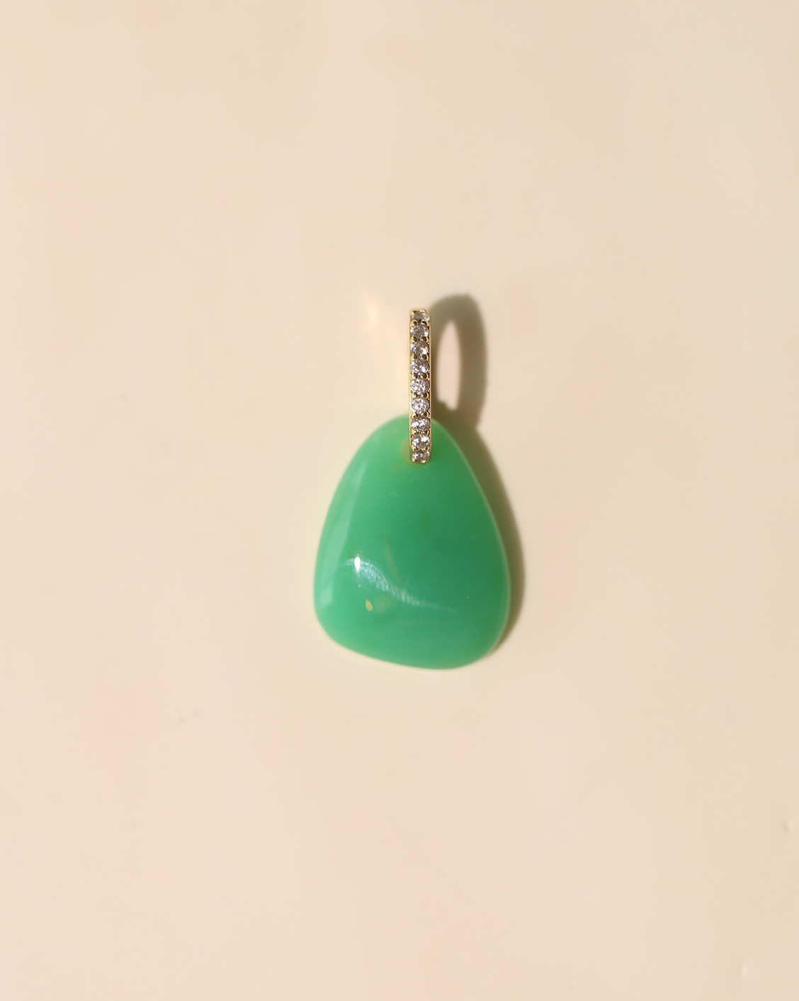 Pave Drop Charm - Chrysoprase