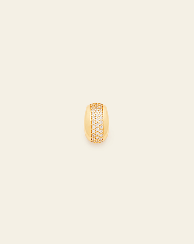 Gold bead spacer charm with a pavé row of CZ stones, displayed against a neutral background.