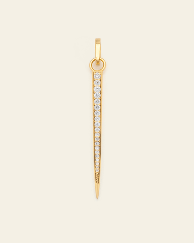 Pave Thorn Charm - Gold Vermeil