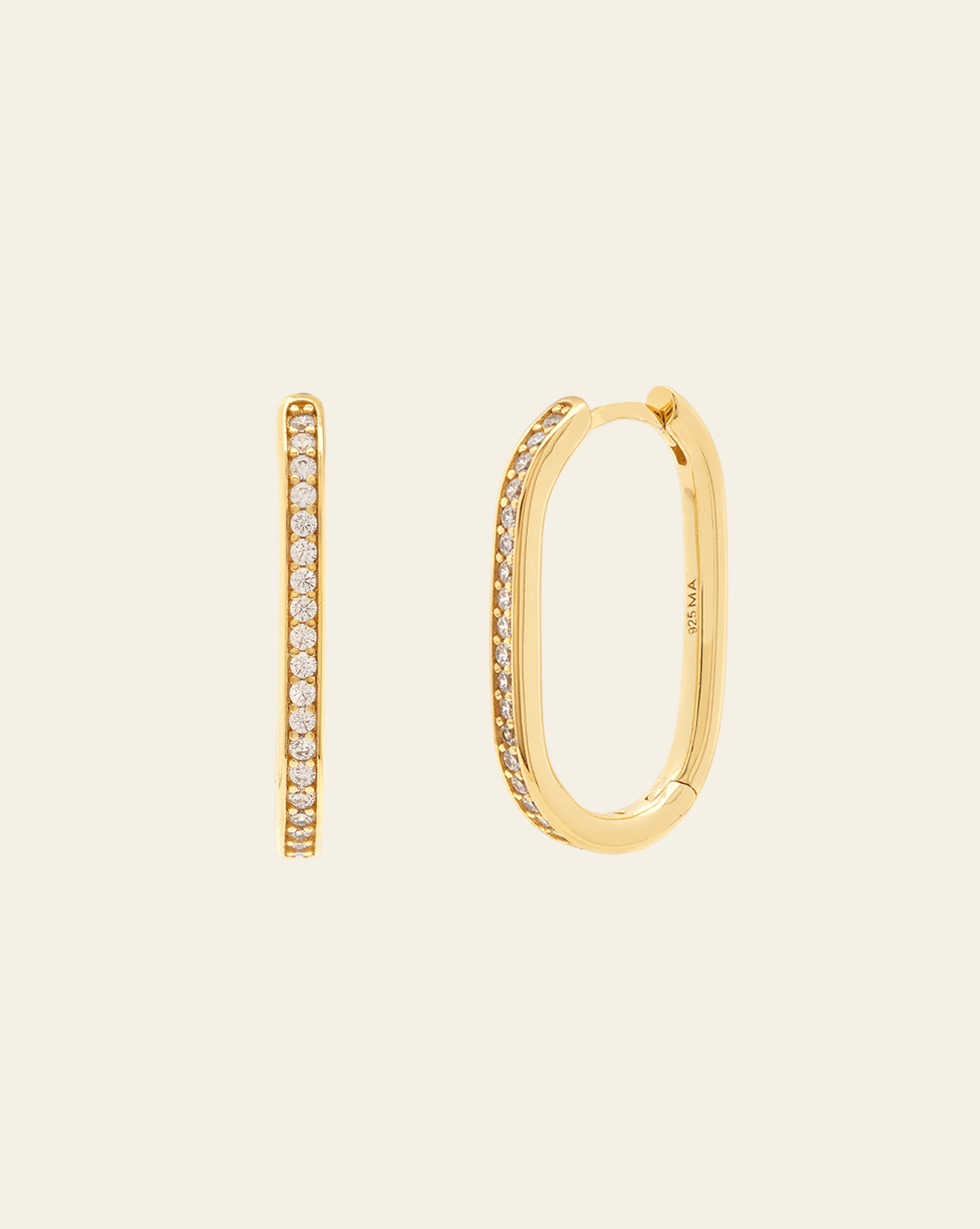 Pave U Link Hoops Gold Vermeil | Products | Melanie Auld Jewelry Pave U Link Hoops Gold Vermeil | Products | Melanie Auld Jewelry