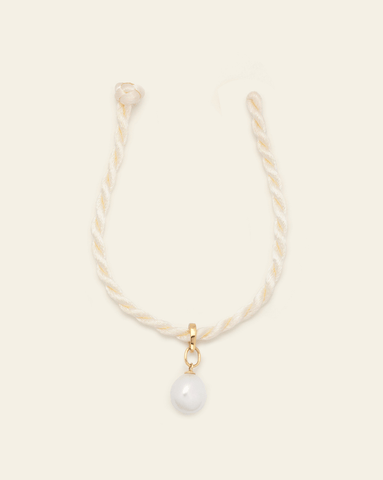 Pearl Cord Bracelet - Vanilla/Gold Vermeil