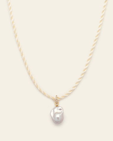 Pearl Cord Necklace  - Vanilla/Gold Vermeil
