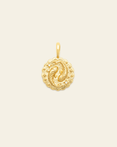 Pisces Medallion - Gold Vermeil