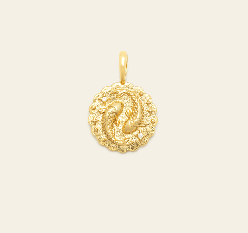 Pisces Medallion - Gold Vermeil