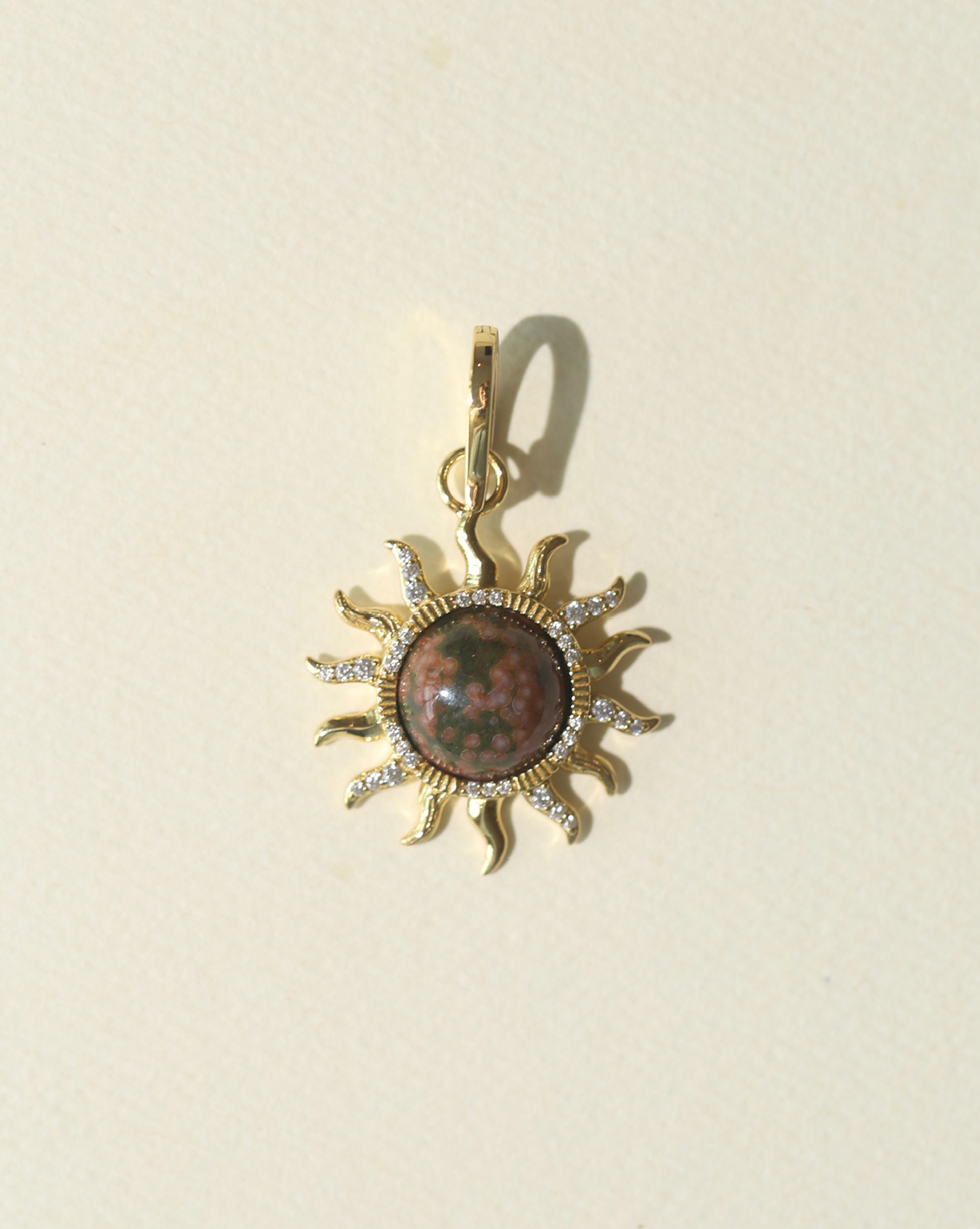 OOAK Radiant Sun Charm - Ocean Jasper #7