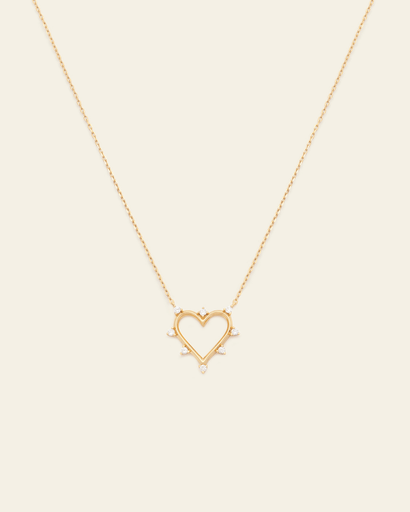 Shimmering Heart Necklace - Gold Vermeil