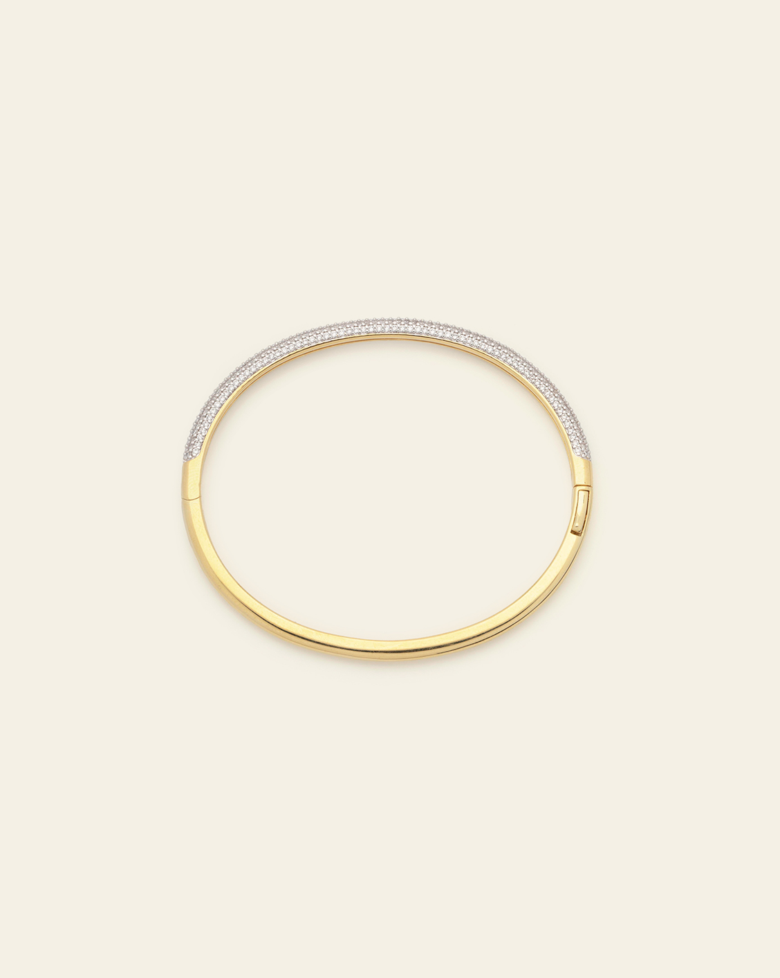 Signature Pave Bangle - Gold