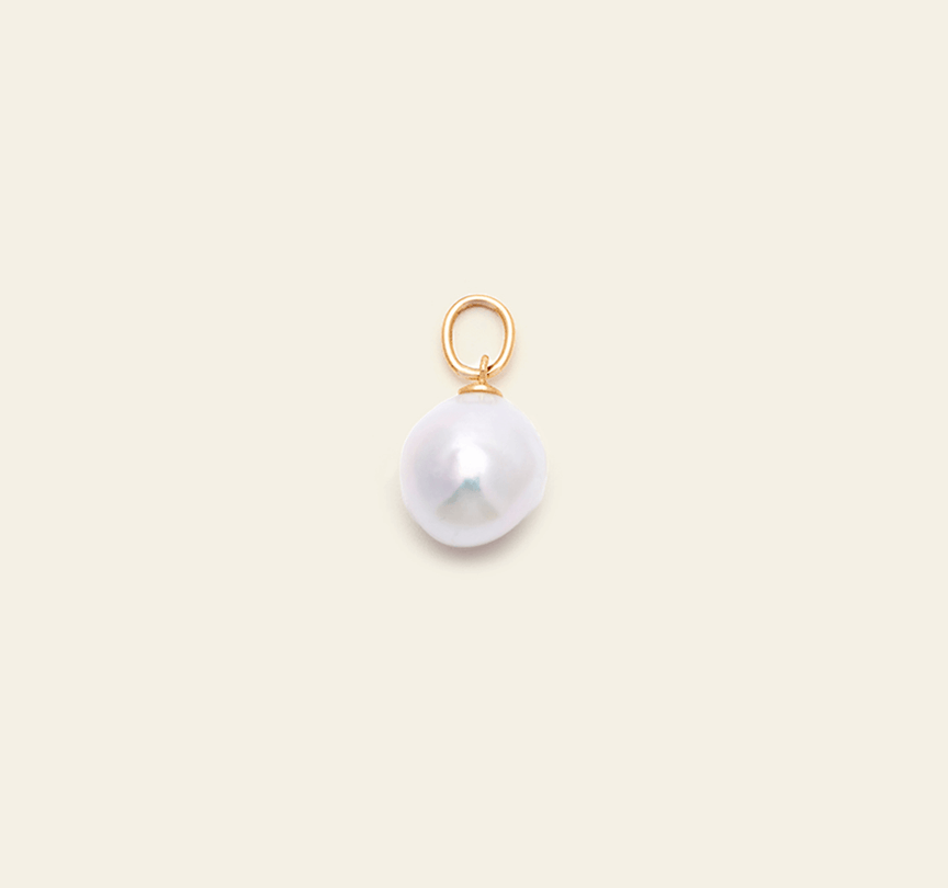Small Baroque Pearl Pendant - 10k Solid Gold
