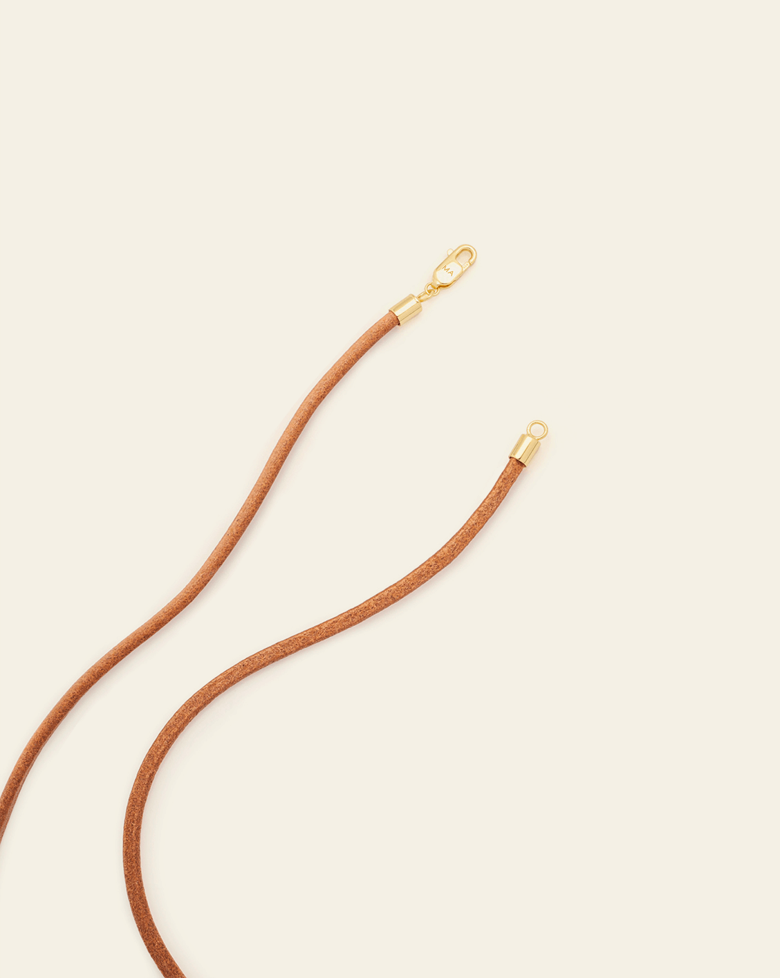 Smooth Leather Necklace- Gold Vermeil