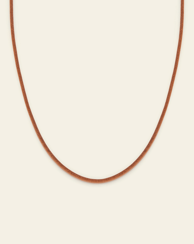 Hero Image of the Smooth Leather Necklace on a white background.