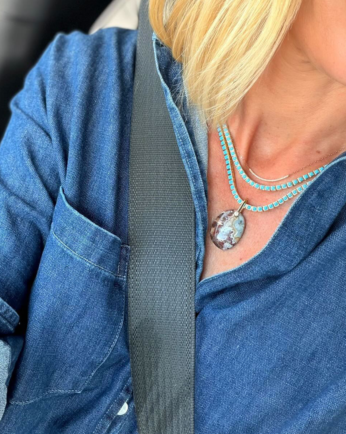 *PREORDER* 2.5mm Turquoise Tennis Necklace - Gold Vermeil