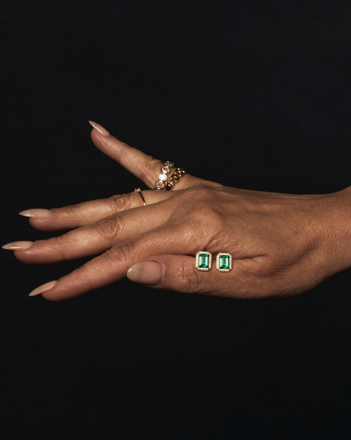 Mel's Emerald Studs - Gold Vermeil