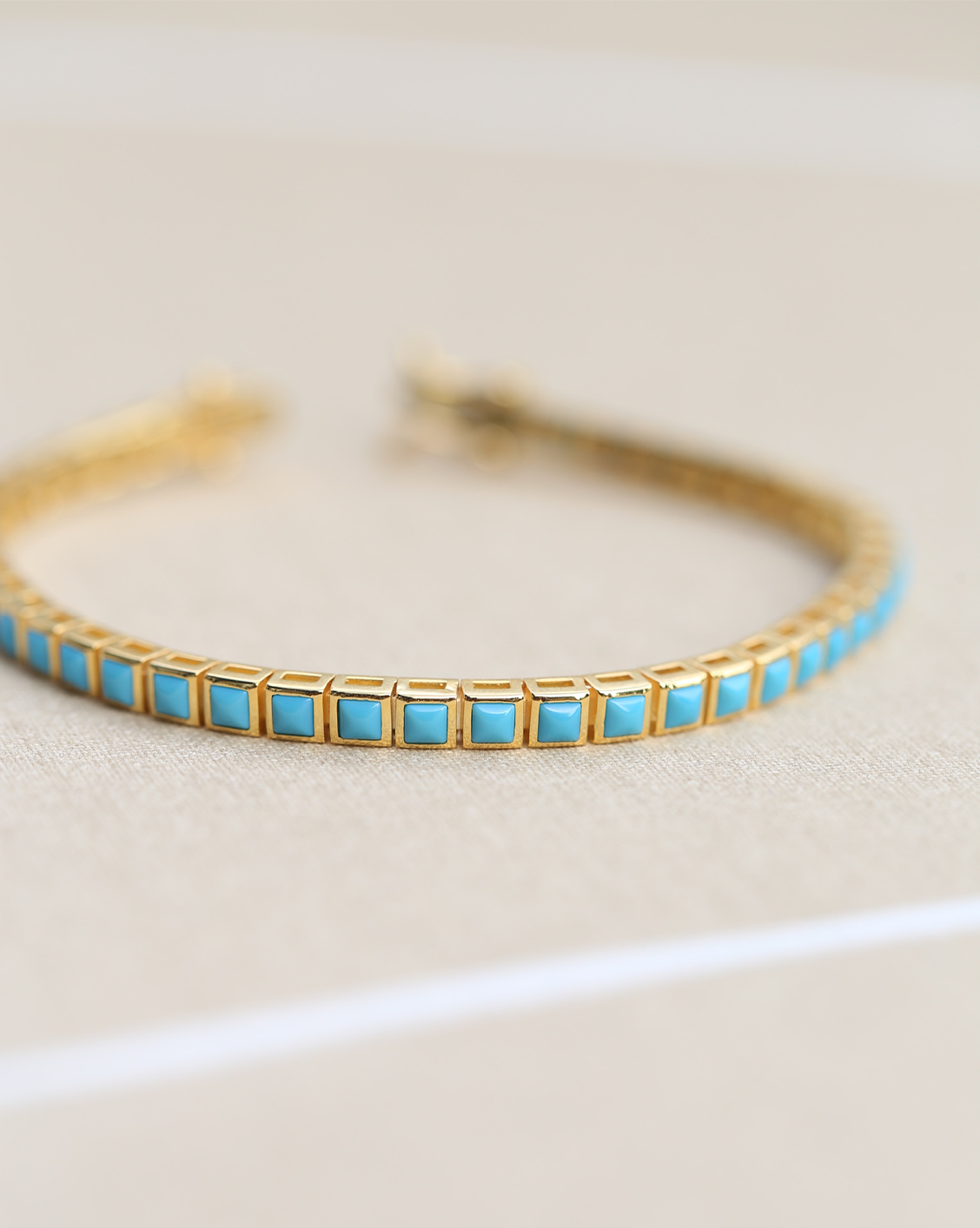 *PREORDER* 2.5mm Turquoise Tennis Bracelet - Gold Vermeil