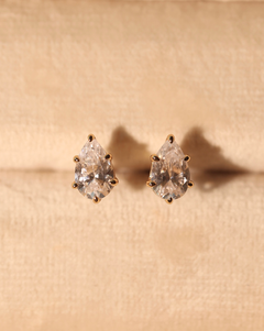 Sapphire Teardrop Studs - Gold Vermeil