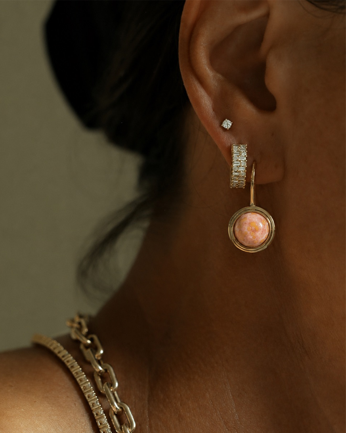 OOAK Bezel Drop Earring - Ocean Jasper #54