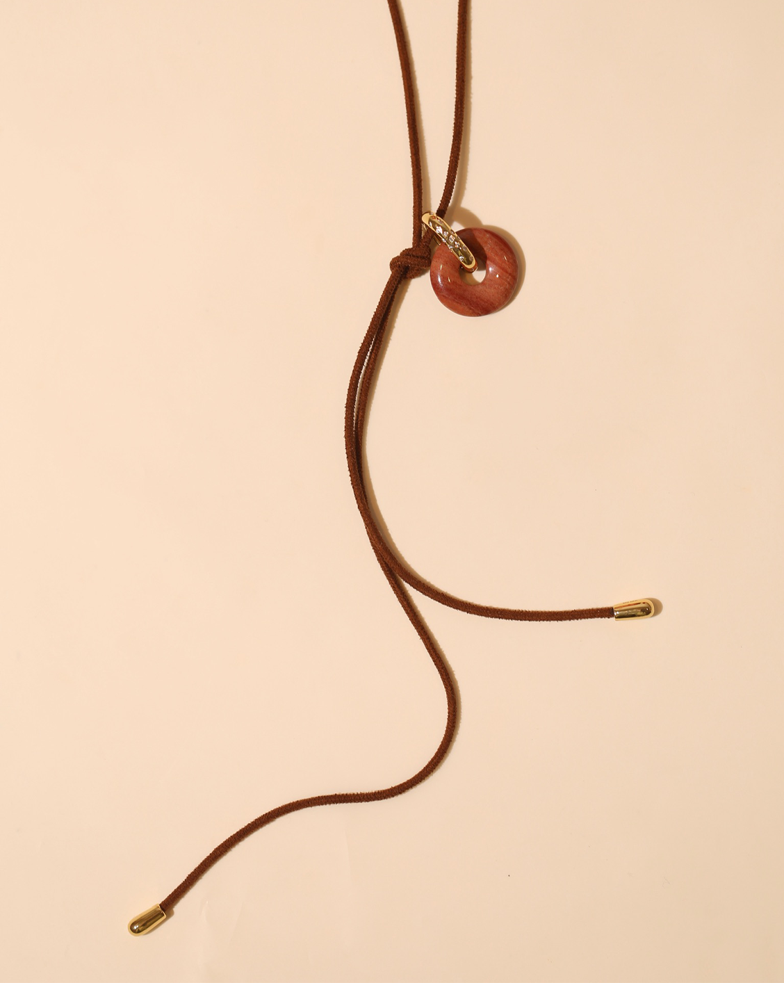 Mini Donut Wrap Necklace - Red Jasper