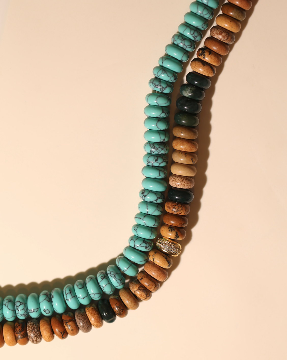 Rondelle Gemstone Necklace - Turquoise