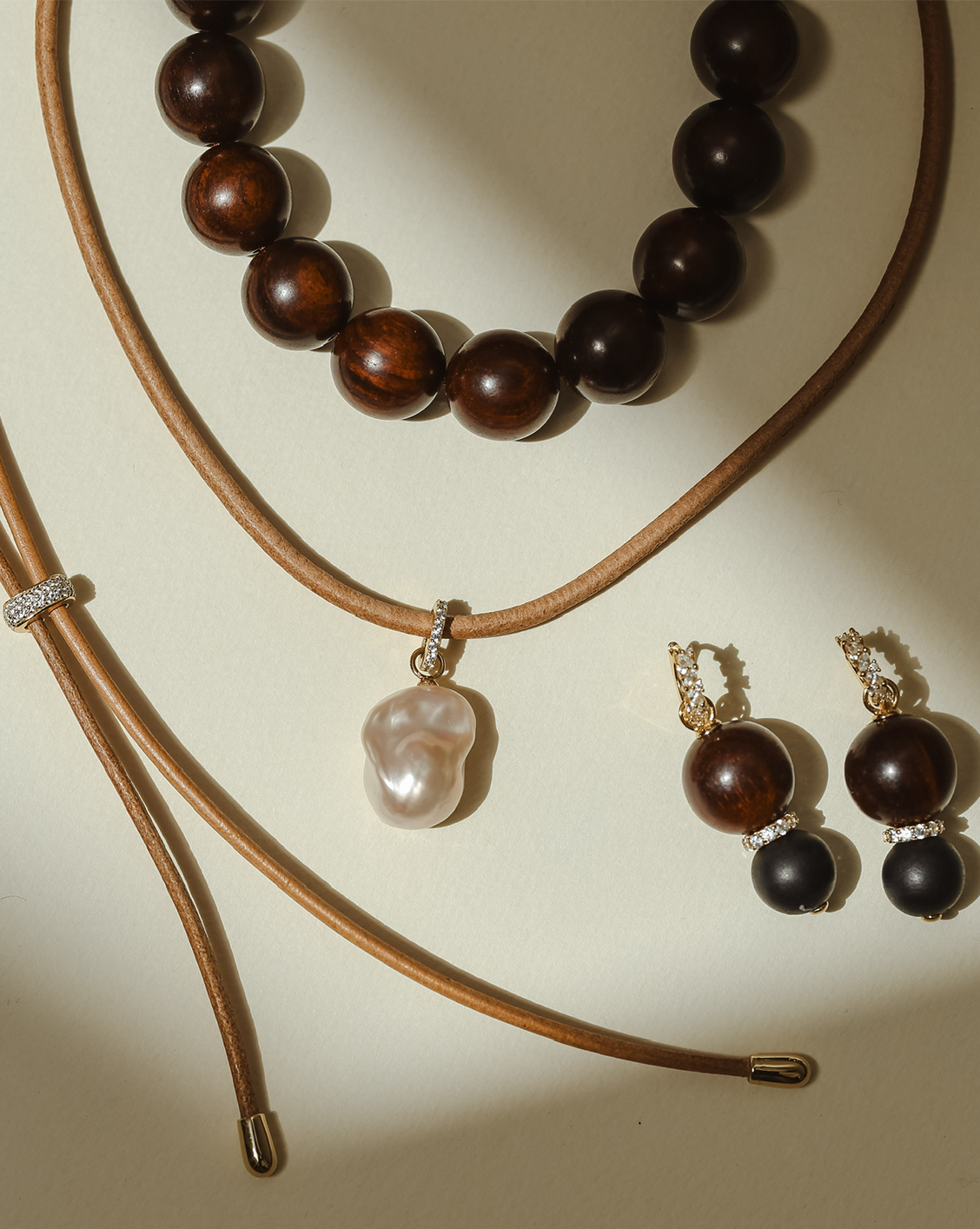 Smooth Leather Necklace- Gold Vermeil