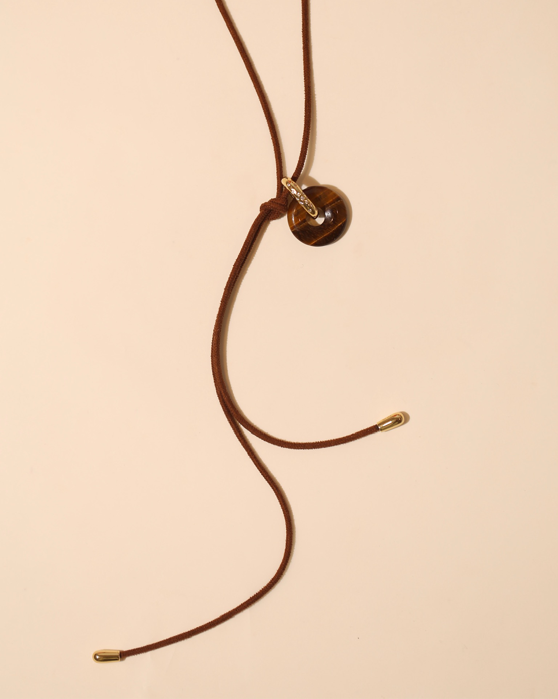 Mini Donut Wrap Necklace - Tigers Eye