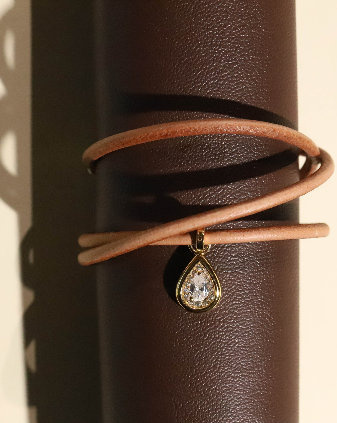 Smooth Leather Necklace Gold Vermeil | Product | Melanie Auld