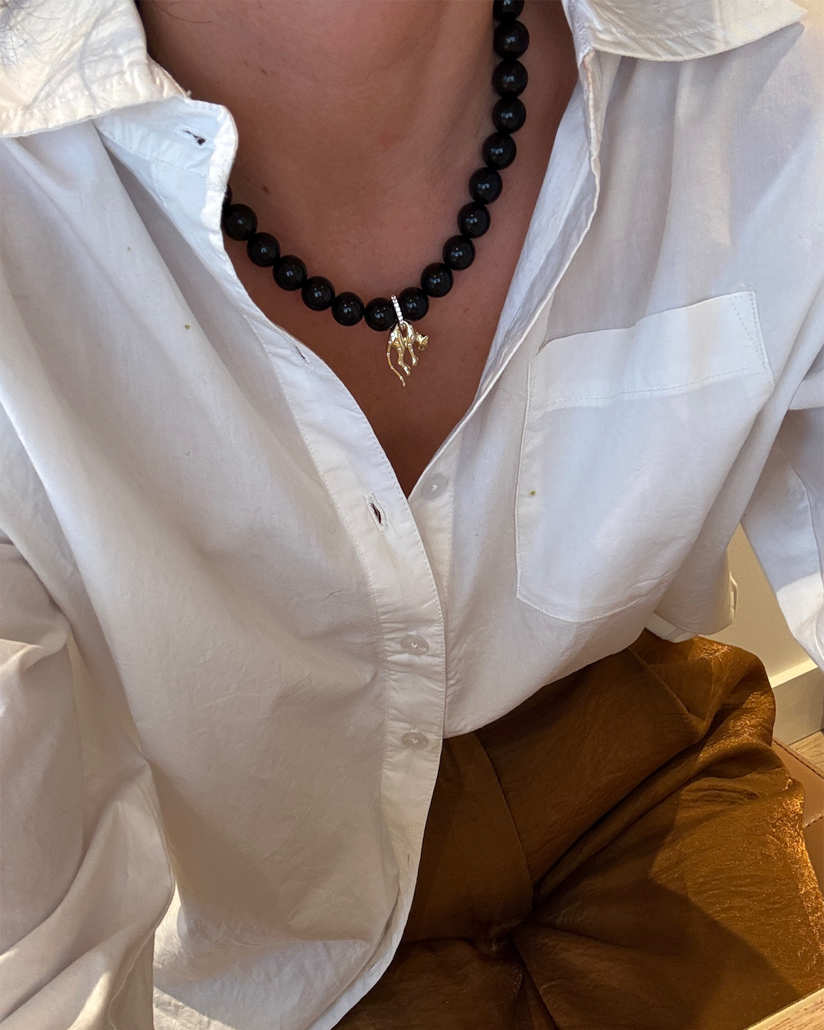 Holiday Leopard  Necklace - Gold Vermeil