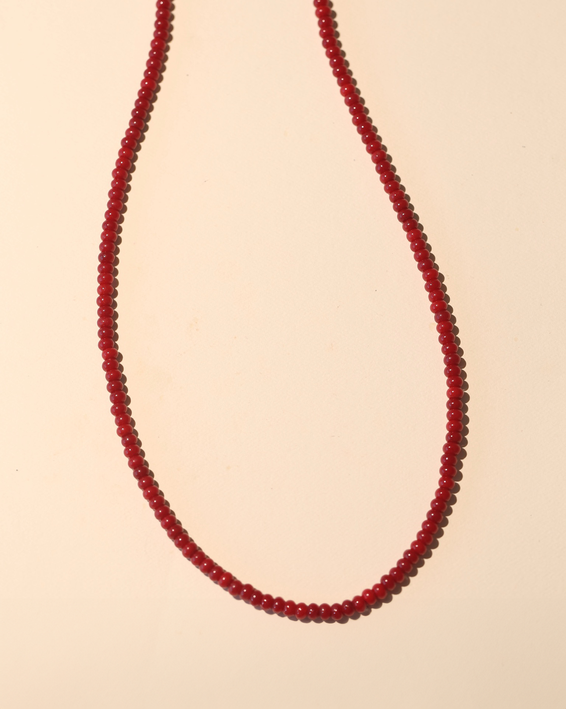 4x6mm Rondelle Necklace - Coral Jade