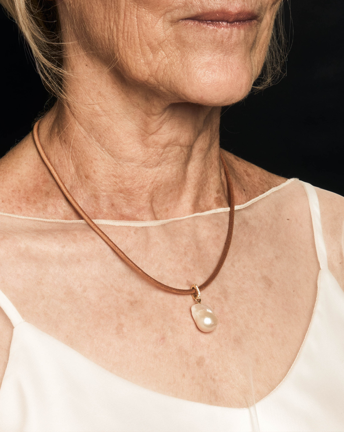 Smooth Leather Necklace Gold Vermeil | Product | Melanie Auld