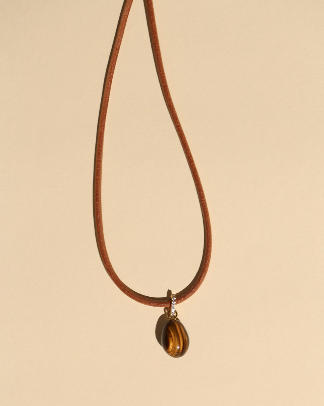 Smooth Leather Necklace- Gold Vermeil