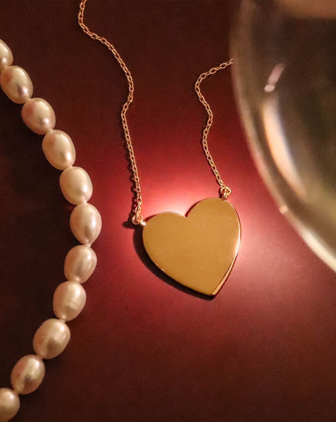 Engravable Heart Necklace - Gold Vermeil