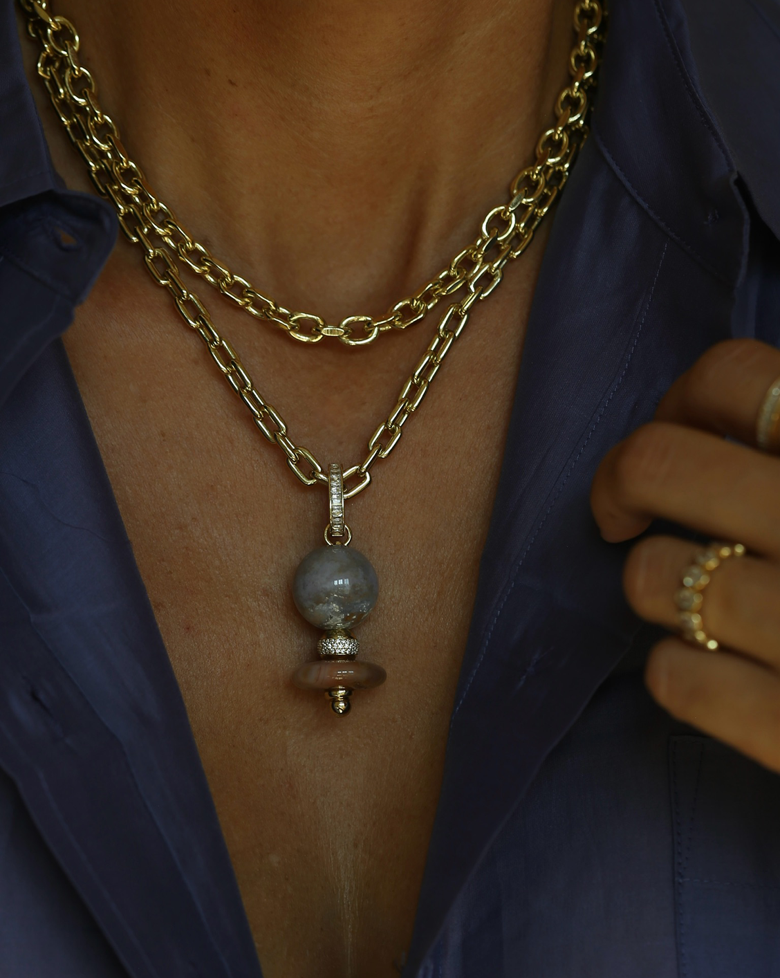 Orbit Pendant - Ocean Jasper #1