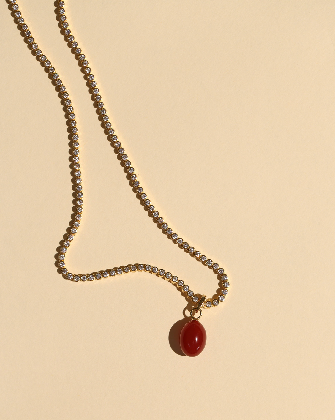 2mm Bezel Set Tennis Necklace - Gold Vermeil